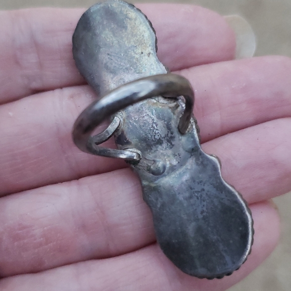 Native American Turquoise Spiny Oyster Sterling Silver Ring Sz 7 - Picture 6 of 12